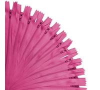KGS Zippers for Sewing Crafts | 20 Pieces per Pack | Single Color #3 Nylon Zippers for Making Bags, Pouches, Pillow Covers and Sewing Craft Projects (Pink, 6 Inch (20 Pieces))