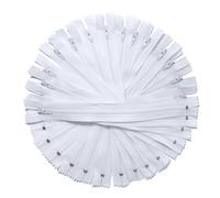KGS Zippers for Sewing Crafts | 20 Pieces per Pack | Single Color #3 Nylon Zippers for Making Bags, Pouches, Pillow Covers and Sewing Craft Projects (White, 18 Inch (20 Pieces))
