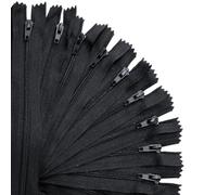 KGS Zippers for Sewing Crafts | 20 Pieces per Pack | Single Color #3 Nylon Zippers for Making Bags, Pouches, Pillow Covers and Sewing Craft Projects (Black, 7 Inch (20 Pieces))