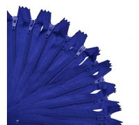 KGS Zippers for Sewing Crafts | 20 Pieces per Pack | Single Color #3 Nylon Zippers for Making Bags, Pouches, Pillow Covers and Sewing Craft Projects (Royal Blue, 3 Inch (20 Pieces))