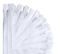 KGS Zippers for Sewing Crafts | 20 Pieces per Pack | Single Color #3 Nylon Zippers for Making Bags, Pouches, Pillow Covers and Sewing Craft Projects (White, 6 Inch (20 Pieces))