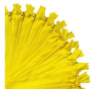KGS Zippers for Sewing Crafts | 20 Pieces per Pack | Single Color #3 Nylon Zippers for Making Bags, Pouches, Pillow Covers and Sewing Craft Projects (Yellow, 4 Inch (20 Pieces))