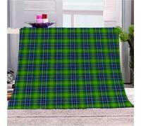 KGSK Blankets For Adults 3D Green Grid Creativity Sherpa Blanket 51x59inch Personalised Printed Fleece Kids Adults Soft Fuzzy Push Holiday Bed Couch, Soft Cozy