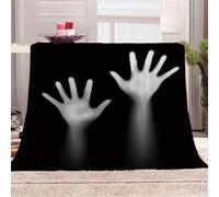KGSK Blankets For Adults 3D Halloween Zombie Handprint Sherpa Blanket 51x59inch Personalised Printed Fleece Kids Adults Soft Fuzzy Push Holiday Bed Couch, Soft Cozy