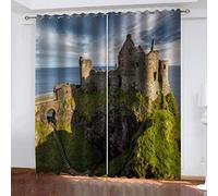 KGSK Curtains For Bedroom 78 Drop 3D Coastal Ancient Architecture Soft Curtain With Eyelet Or Top Ring 62x78 Inch 2 Panels Set For Living Room, Thermal Insulated Darkening Blackout Windows