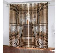 KGSK Curtains For Bedroom 78 Drop 3D Palace Corridor Architecture Soft Curtain With Eyelet Or Top Ring 62x78 Inch 2 Panels Set For Living Room, Thermal Insulated Darkening Blackout Windows