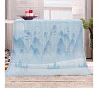KGSK Flannel Throw Blanket 3D Abstract Blue Mountain Landscape Soft Fluffy Bed Sofa Couch 39x47inch Sofa Warm Puffy Flannel Throws Blankets, Lightweight Washable Breathable