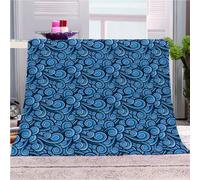 KGSK Flannel Throw Blanket 3D Abstract Blue Pattern Art Soft Fluffy Bed Sofa Couch 39x47inch Sofa Warm Puffy Flannel Throws Blankets, Lightweight Washable Breathable