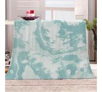 KGSK Flannel Throw Blanket 3D Abstract Blue Waves Soft Fluffy Bed Sofa Couch 39x47inch Sofa Warm Puffy Flannel Throws Blankets, Lightweight Washable Breathable