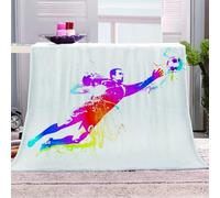 KGSK Flannel Throw Blanket 3D Abstract Football Player Soft Fluffy Bed Sofa Couch 39x47inch Sofa Warm Puffy Flannel Throws Blankets, Lightweight Washable Breathable