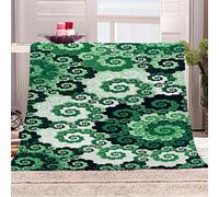 KGSK Flannel Throw Blanket 3D Abstract Green Pattern Soft Fluffy Bed Sofa Couch 39x47inch Sofa Warm Puffy Flannel Throws Blankets, Lightweight Washable Breathable