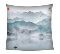 KGSK Flannel Throw Blanket 3D Abstract Ink Landscape Painting Soft Fluffy Bed Sofa Couch 39x47inch Sofa Warm Puffy Flannel Throws Blankets, Lightweight Washable Breathable
