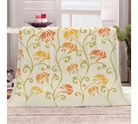 KGSK Flannel Throw Blanket 3D Abstract Plant Chrysanthemum Soft Fluffy Bed Sofa Couch 39x47inch Sofa Warm Puffy Flannel Throws Blankets, Lightweight Washable Breathable