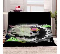 KGSK Flannel Throw Blanket 3D Abstract Skull Print Soft Fluffy Bed Sofa Couch 39x47inch Sofa Warm Puffy Flannel Throws Blankets, Lightweight Washable Breathable