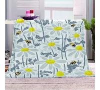 KGSK Flannel Throw Blanket 3D Abstract Yellow Flower Soft Fluffy Bed Sofa Couch 39x47inch Sofa Warm Puffy Flannel Throws Blankets, Lightweight Washable Breathable