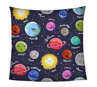 KGSK Flannel Throw Blanket 3D Colorful Cartoon Planet Soft Fluffy Bed Sofa Couch 39x47inch Sofa Warm Puffy Flannel Throws Blankets, Lightweight Washable Breathable