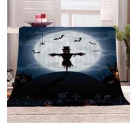 KGSK Flannel Throw Blanket 3D Halloween Night Soft Fluffy Bed Sofa Couch 39x47inch Sofa Warm Puffy Flannel Throws Blankets, Lightweight Washable Breathable