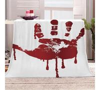 KGSK Flannel Throw Blanket 3D Halloween Red Handprint Soft Fluffy Bed Sofa Couch 39x47inch Sofa Warm Puffy Flannel Throws Blankets, Lightweight Washable Breathable