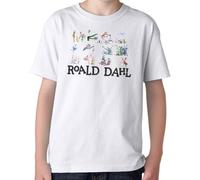 KGTFS 2018 World Book Day Roald Dahl T-Shirt Children's Books Costume Ideas T Shirts Boys & Girls (7-8 Years) White