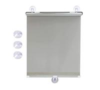 KGUDYS Blackout roller blinds with suction cups,adjustable blinds,portable retractable roller shades,temporary blinds,for bathroom,kitchen,living room,30/45/50/68/75cm,Grey-45x125cm/18x49in