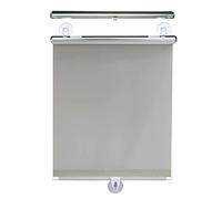 KGUDYS Blackout roller blinds with suction cups,UV resistant roller blinds,indoor sun protection roller shades,temporary blinds for windows and doors,with suction cup attachment,Grey-35x125cm/14x49in