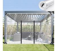 KGUDYS Clear Waterproof Tarp 1x0.8m,1.5x2m,3x3m,With Grommets and Zip Door,Foldable Tarpaulin in Pvc Material,Heavy Duty Outdoor Camping Transparent Tarp Cover,Customizable,WxH-2.2x3m/7.2x9.86ft