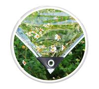 KGUDYS Clear Waterproof Tarp with Grommets,Pvc Soft Glass Tarpaulin,1m,1.2m,1.5m,1.6m,1.8m,2m,2.2m,2.5m,3m,Weatherproof Plastic Waterproof Tarpaulin,For Home,Garden,Roof,Balcony,WxH-2.2x4m/7.2x13.1ft