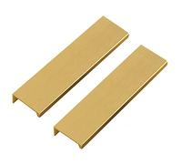 KGUDYS Gold concealed pull handle, cabinet handles, finger edge pull handles, kitchen door handles, aluminum cabinet hardware, for drawers, dressers, 4 pieces,400mm/15.7in