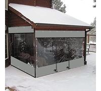 KGUDYS Outdoor transparent waterproof curtains,partition curtains with zip doors,0.3mm clear waterproof tarp side panels,heavy duty PVC outdoor curtains,for gazebos,porches,WxH-3x2m/9.8x6.6ft