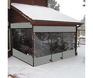 KGUDYS Outdoor transparent waterproof curtains,partition curtains with zip doors,0.3mm clear waterproof tarp side panels,heavy duty PVC outdoor curtains,for gazebos,porches,WxH-3x2m/9.8x6.6ft
