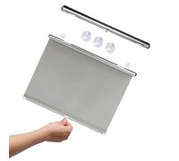 KGUDYS Roller blinds with suction cups,retractable suction cup roller shades,portable blackout curtains,no drilling,privacy roller blinds for office,home,12 sizes,Grey-50x125cm/20x49in