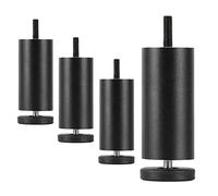 KGUDYS Sofa Support Feet, M10 Metal Replacement legs, 10/15/20/25cm Aluminum Alloy Furniture Legs, for cupboard, Coffee Tables Heavy Duty Legs, Height Adjustable,Black-12cm/4.7in