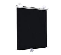 KGUDYS Suction cup roller blinds for windows,30/35/45/58/65/72cm wide,indoor blackout curtains,UV resistant roller blinds,retractable,thermal insulation shades for home/office,Black-35x125cm/14x49in