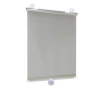 KGUDYS Suction cup roller blinds for windows,30/35/45/58/65/72cm wide,indoor blackout curtains,UV resistant roller blinds,retractable,thermal insulation shades for home/office,Grey-35x125cm/14x49in