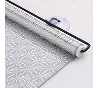 KGUDYS Suction Cup Roller Blinds, Temporary Privacy Blinds, Sunscreen Blackout Blinds, No Drilling Blinds Fix, Suitable for Home, Car, Restaurant, Glass Door Window,Silver-45x125cm/17.7x49.2in