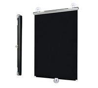 KGUDYS Telescopic suction cup roller blinds,blackout roller shades for home/office,portable temporary blinds,sun protection,for bedroom,living room,doors and windows,Black-55x125cm/21.6x49in