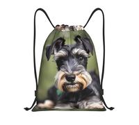 kguewg Lightweight Drawstring Bag, Gym Backpack With Adorable Schnauzer Print For Sports, Yoga, Travel