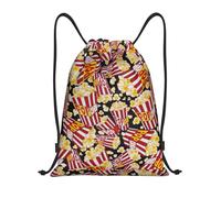 kguewg Lightweight Drawstring Bag, Gym Backpack With Popcorn Print Print For Sports, Yoga, Travel