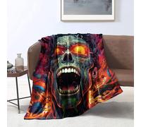 KGUHVFTK Flannel Blanket ,Angry zombie Print Blanket,Soft Blanket for Kids Adults Double ,for Couch Sofa。Size: 150x200cm
