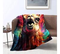 KGUHVFTK Flannel Blanket ,Llama colorful Print Blanket,Plush and Lightweight Blanket for Women& men ,Blanket Gifts 。Size: 80x120cm