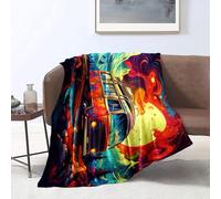 KGUHVFTK Flannel Fleece Blanket ，Campervan Print Blanket，Fluffy Fleece Blankets for Sofa，Christmas Birthday Present Present。Size: 80x120cm