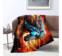 KGUHVFTK Flannel Warm Soft Throw ，Colorful handsome horse Print Blanket，Soft Cozy Throw Blanket for Boys Girls，Birthday Fleece Throw Blanket Decor 。Size: 130x150cm