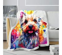 KGUHVFTK Sherpa Blanket,Colorful Scottish Terrier Digitally Printed Blanket,Over Bed Warm Soft Plush blanket,for Couch Bed Sofa,Birthday Gift Ideas for Boy Girl 。Size: 80x120cm