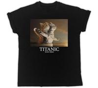 KGVVCS Daffy Titanic Cat Movie Poster Funny Gift Designer Unisex T-Shirt(XX-Large)