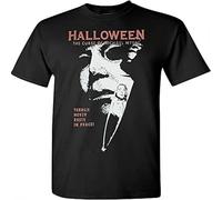 KGVVCS DAILI Halloween The Curse of Michael Myers Retro Vintage Men's Graphic T-Shirt Black(X-Large)