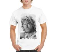 KGVVCS HUGU Point Break Inspired T Shirt Patrick Swayze 80s Retro Men's White White White(Large)