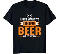 KGVVCS I Just Want Drink Beer and Pet My Dog Awesome Best Gift Shirt, Long Sleeve, Hoodie, Sweatshirt for Mens, Womens, Youths(X-Large)