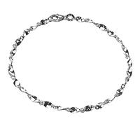 KGX STORES 925 Sterling Silver Bracelet Chain Sparkly 19cm Twisted Silver Bar and Links Wrist Chain Stacking Layering Chain Chunky Silver Jewellery for Women Girls Waterproof