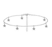 KGX STORES Sterling Silver 925 Anklet 22.5 +3cm Adjustable Extension Chain Hanging Star Charms Ladies Women Girls Ankle Bracelet with Stars (Star Anklet)