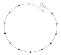 KGX STORES Sterling Silver 925 Anklet 22.8+2cm with Satellite Beads Adjustable Extension Chain Ladies Women Girls Ankle Bracelet with Balls (Bead Anklet)